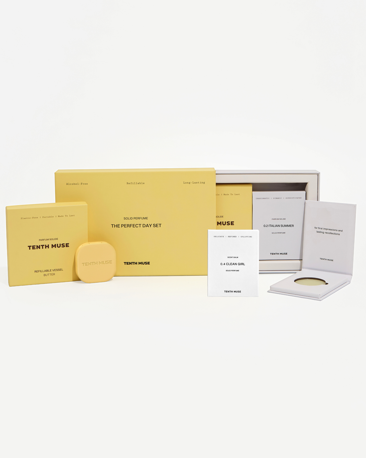Tenth Muse refillable solid perfume set